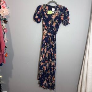 Reformation Dark Blue Floral Maxi Dress